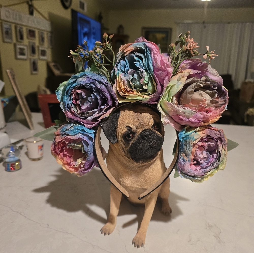 Colorful Tie Dye Floral Crown